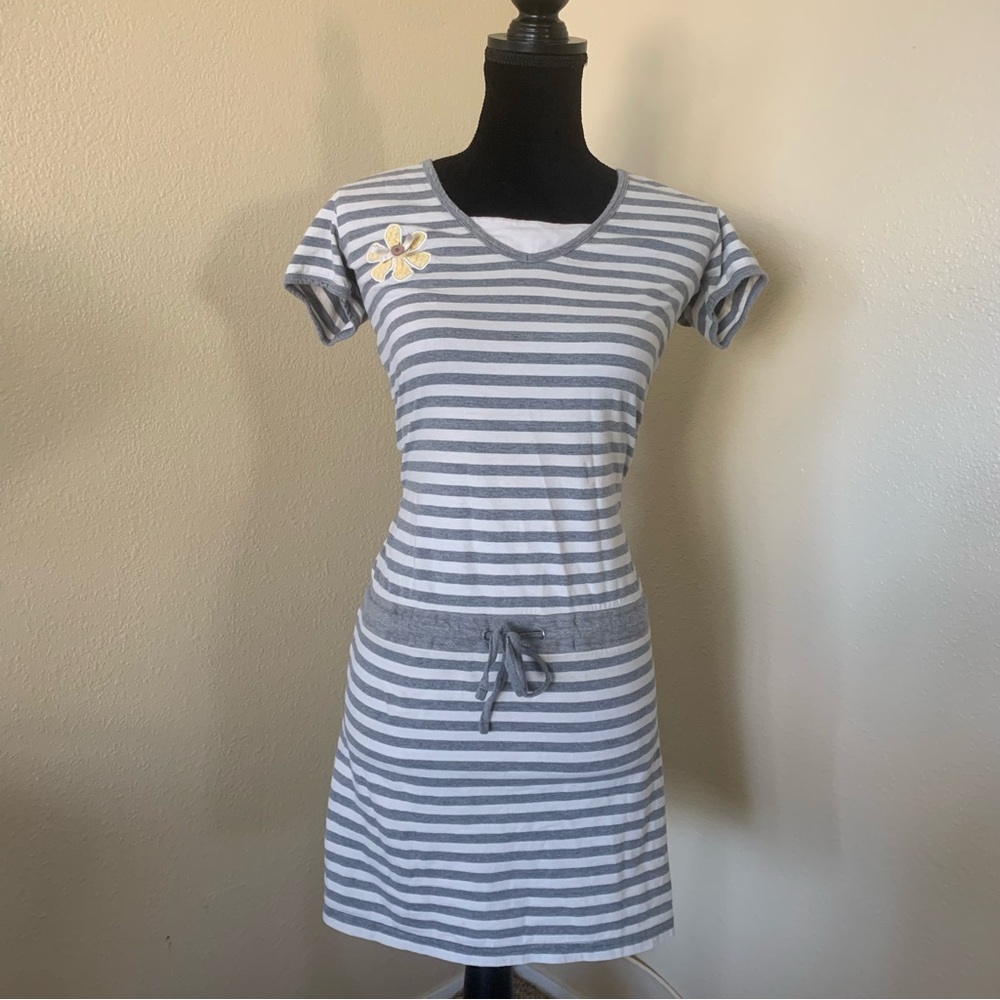 Vintage Y2K Juicy Gray and White Striped Dress